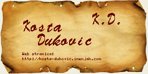 Kosta Duković vizit kartica